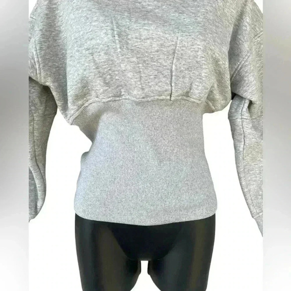 It’s Juliet Los Angeles women’s gray cropped extreme hem size small NWT fleece - Picture 5 of 10
